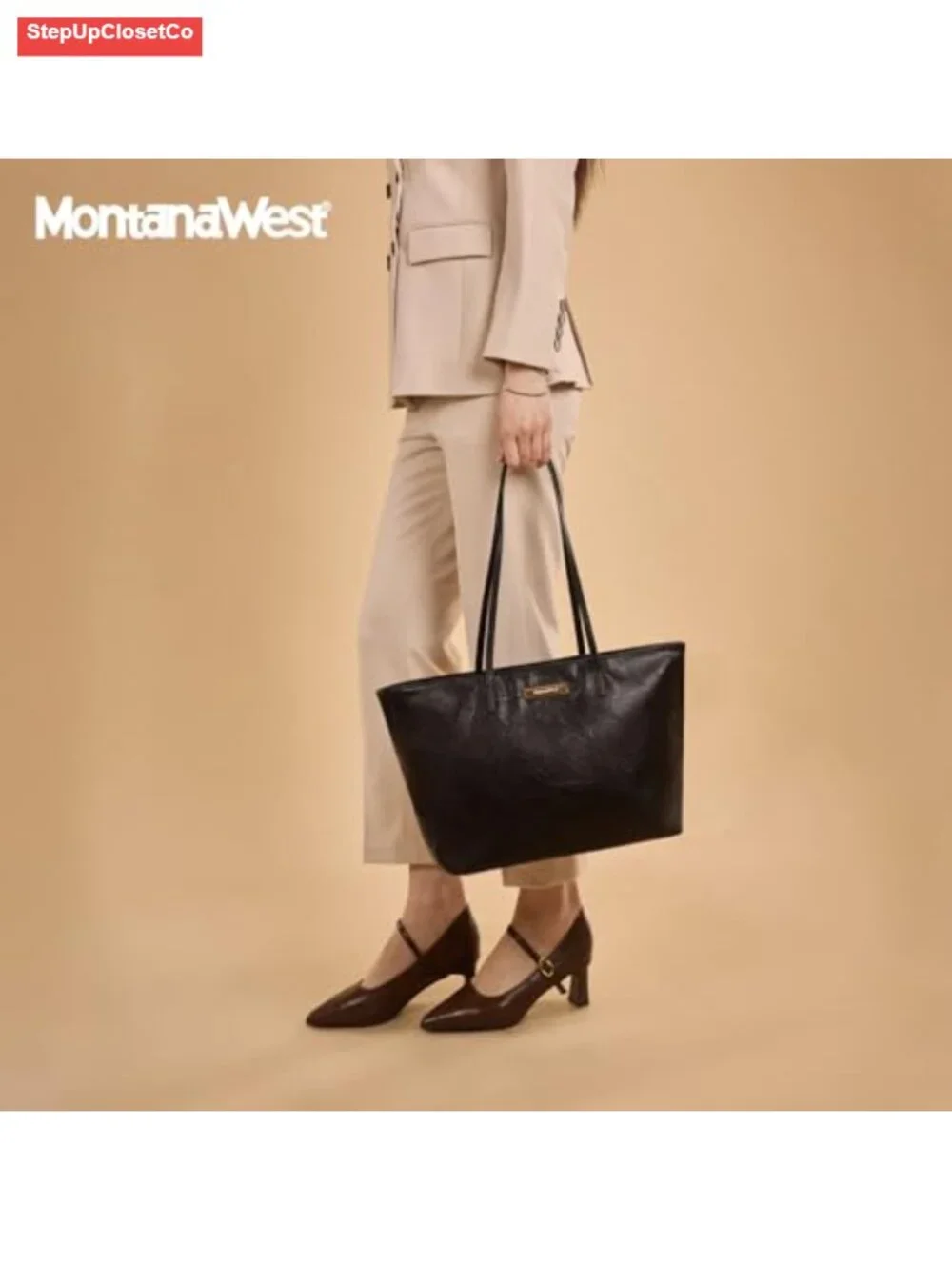 PU Leather Tote Bag for Women Shoulder Handbag with Zipper